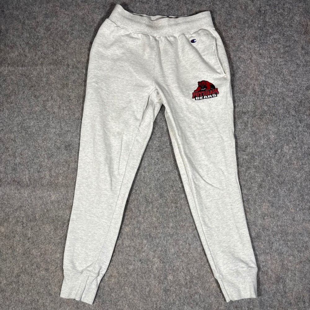 SUNY Potsdam Champion Joggers Mens Medium Grey Reverse Weave Sweatpants Bears